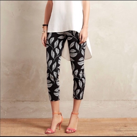 Anthropologie Pants - Anthropologies Cartonnier Black Leaf Charlie Pant